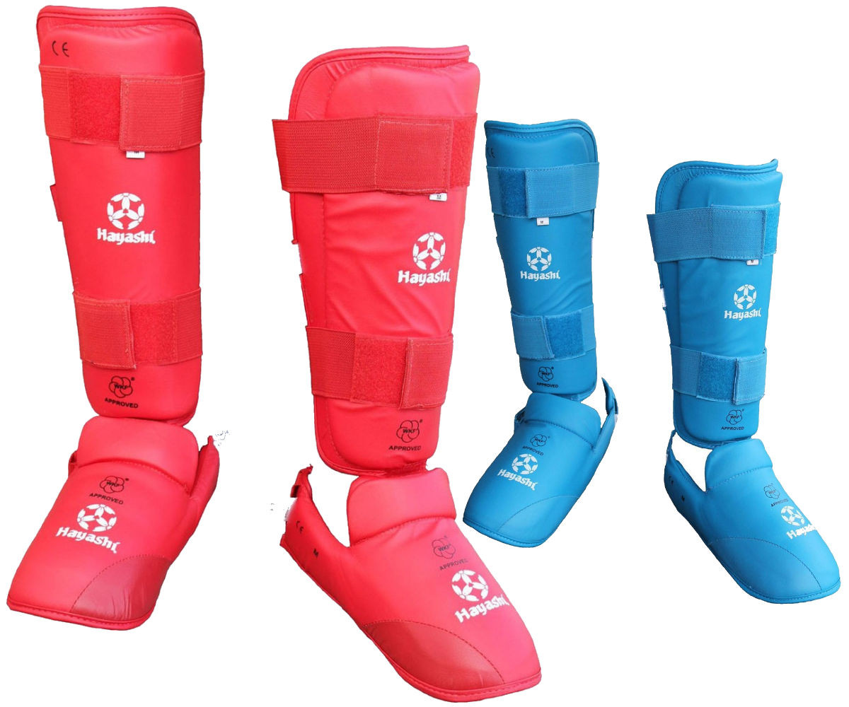 Hayashi WKF Approved Karate Shin & Instep Guards Martial Art Shop