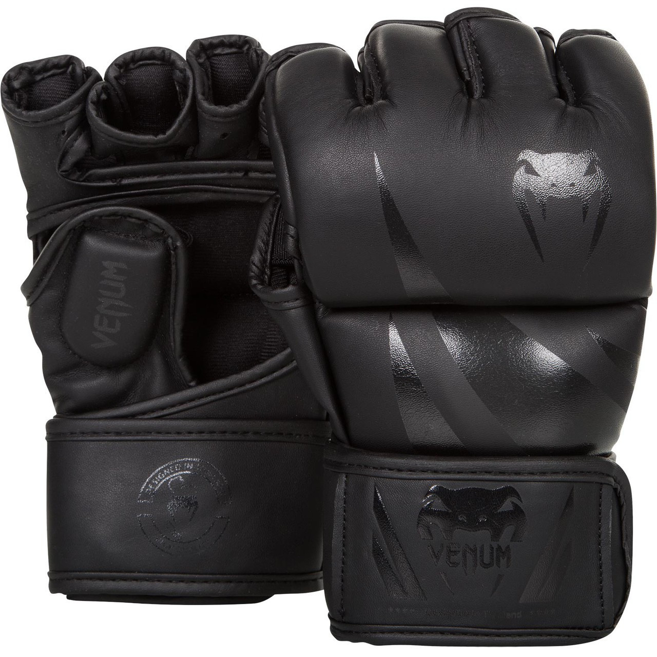 Venum Neon Challenger MMA Gloves Black Black - Martial Art Shop