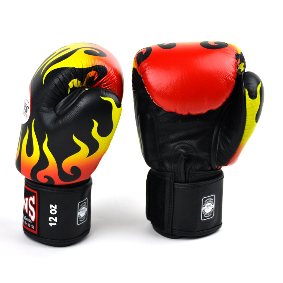 Twins Black Fire Flame Boxing Gloves Martial Art Shop