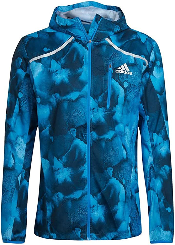 adidas Men's Marathon Jacket Graphic Print Blue Martial Art Shop