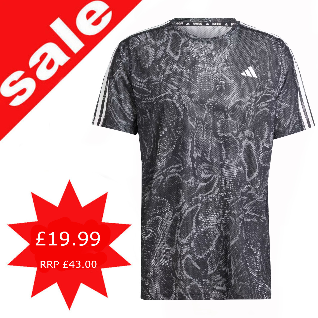adidas Men's Run Icons AOP T Shirt - Martial Art Shop