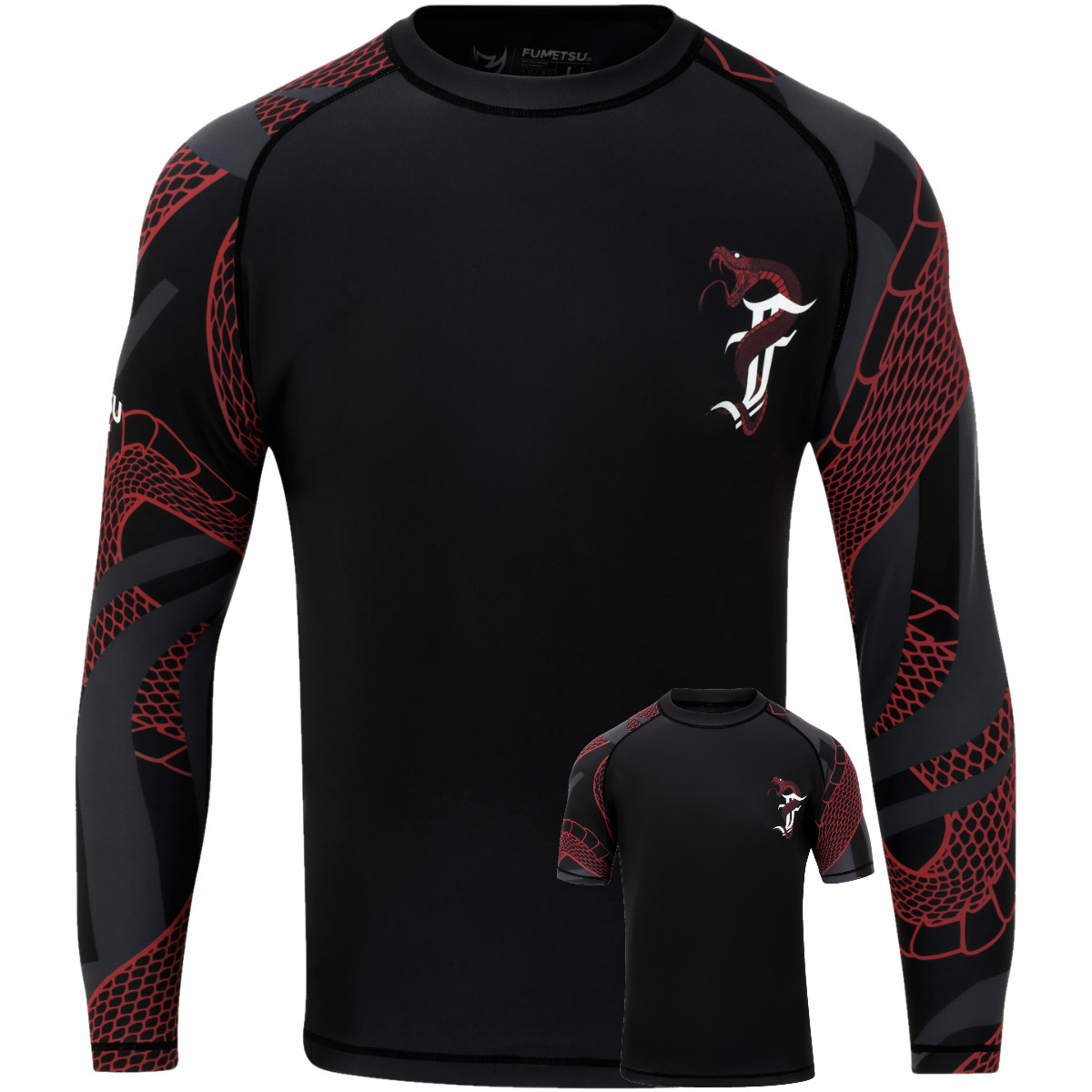 Fumetsu Anaconda Rash Guard Black Red Martial Art Shop