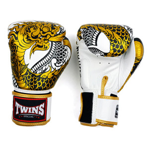 Twins Nagas Boxing Gloves White Gold