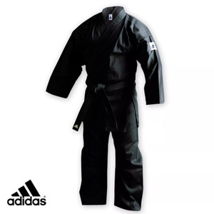 adidas Black Karate Martial Arts Gi 7oz lightweight uniform