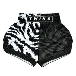 Twins Special Muaythai Shorts JUNGLE Black White