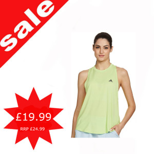 adidas Vest Top Womens Run Icons 3 BRunning Tank Breathable Lime Gym Sports