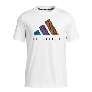 adidas BJJ White T-Shirt - Colour Logo