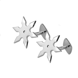 Sterling Silver Ninja Star Cufflink Sterling Silver Ninja Star Cufflink