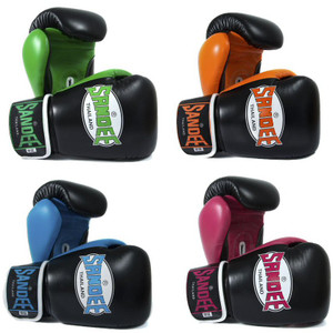 Sandee Neon Velcro Leather Boxing Gloves