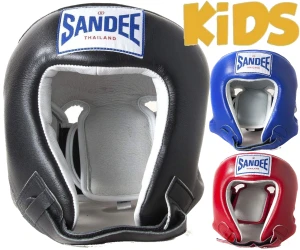 Sandee Open Face Synthetic Leather Head Guard Kids