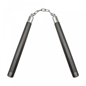 Heavy Aluminium Nunchaku With Chain Dark Grey