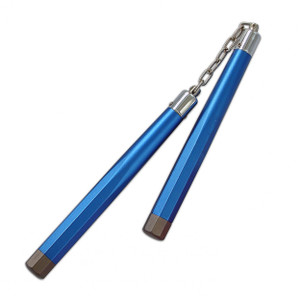 Heavy Aluminium Nunchaku With Chain Blue Heavy Aluminium Nunchaku With Chain Blue