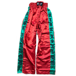 R2F Red Green Satin Trousers