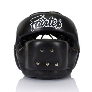 Fairtex Black Full Face Headguard