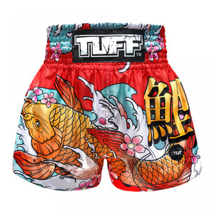 TUFF Muay Thai Shorts Red Japanese Koi Fish TUFF Muay Thai Shorts Red Japanese Koi Fish