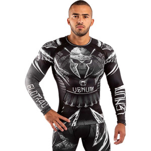 Venum Gladiator 4.0 Long Sleeve Rash Guard Black White