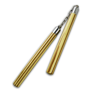 Premium Bamboo Striped Nunchaku