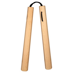 NUNCHAKU OCTAGONAL WITH CORD WHITE OAK