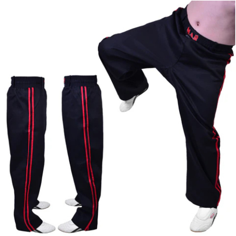 MAR Black Red Kickboxing Trousers Pollycotton KIDS