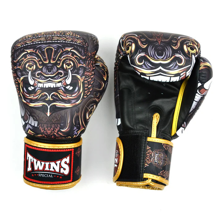 Twins Yakthai Boxing Gloves Black Gold