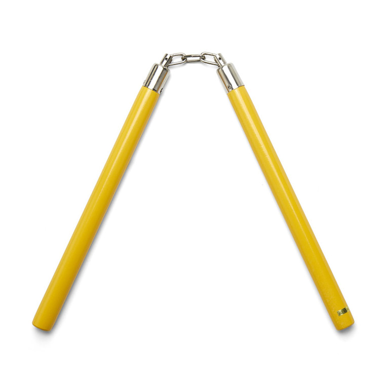 Competition Wooden Speed Nunchucks Chain 11" Yellow