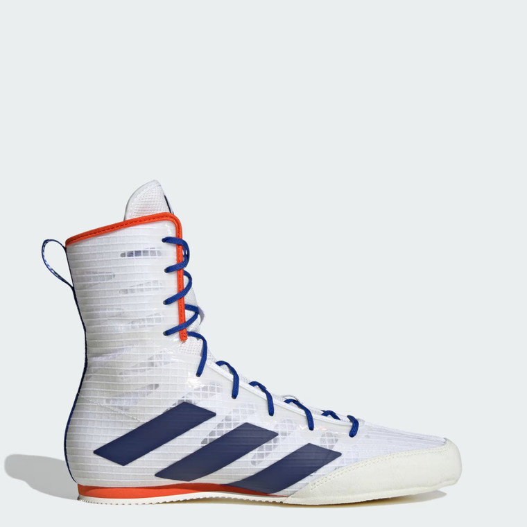 adidas White Blue Box Hog 4 Boxing Shoes