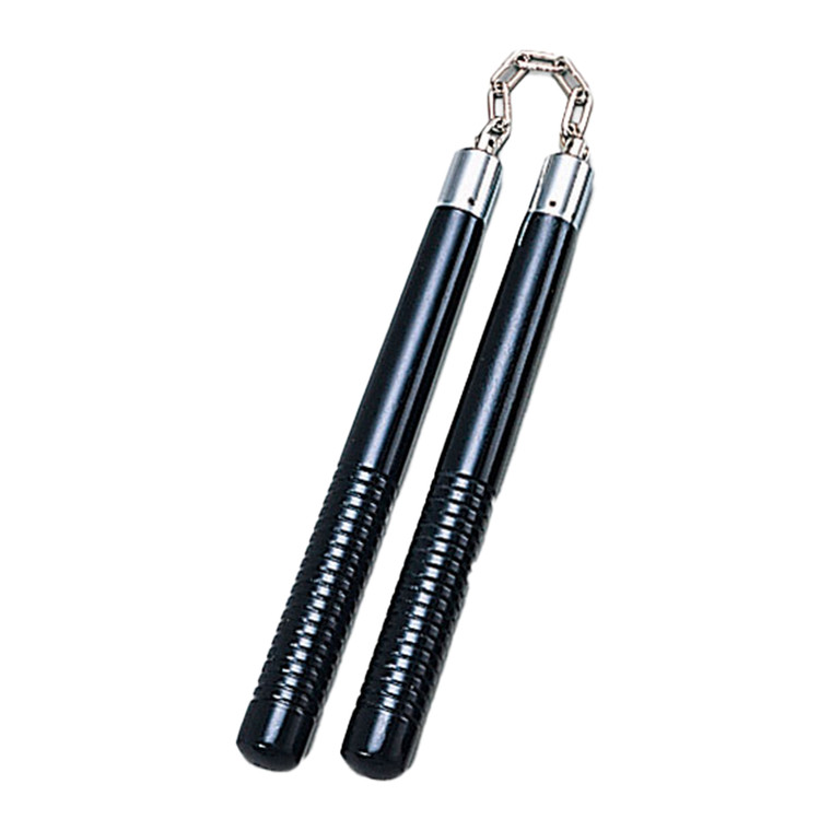 Nunchaku Black Oak With Grooves - C116