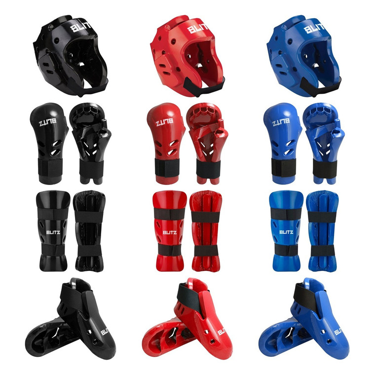 Blitz Dipped Foam Sparring Set in Black, Red and Blue