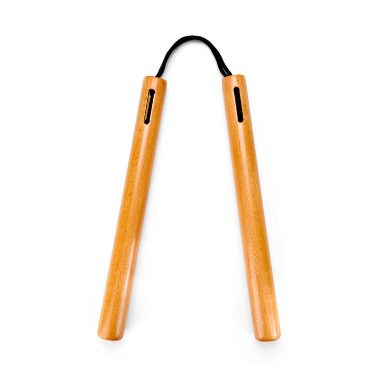 12 Inch Natural Round Wood Cord Nunchaku