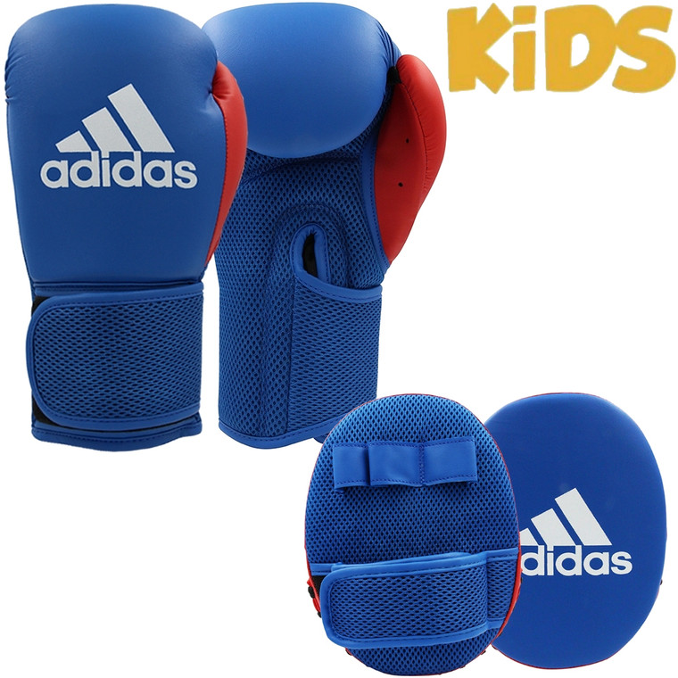 Adidas Kids Boxing Gloves And Focus Mitts Set