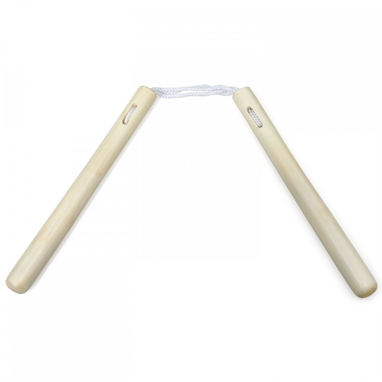 White Wax Nunchaku With Cord