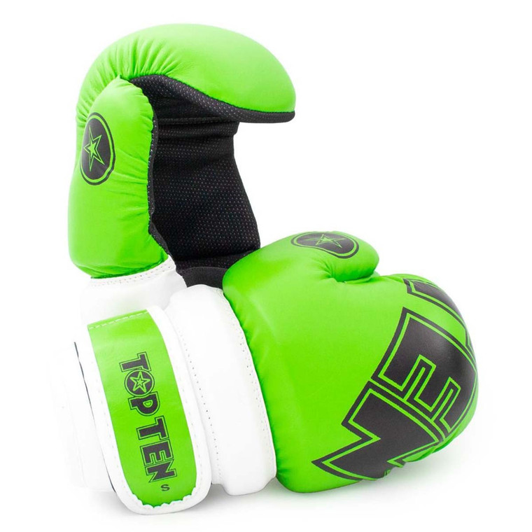 Top Ten Glossy Block Pointfighter Gloves Green White