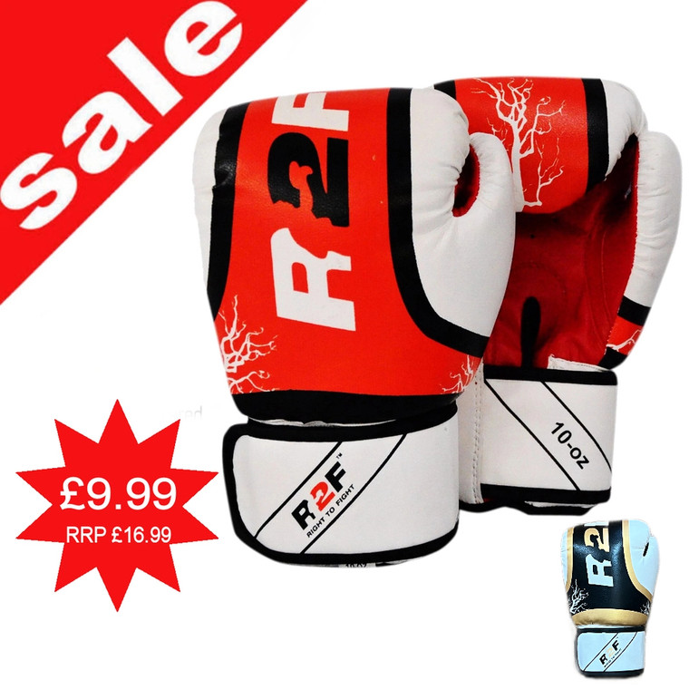 R2F 1416 Boxing Gloves Red White