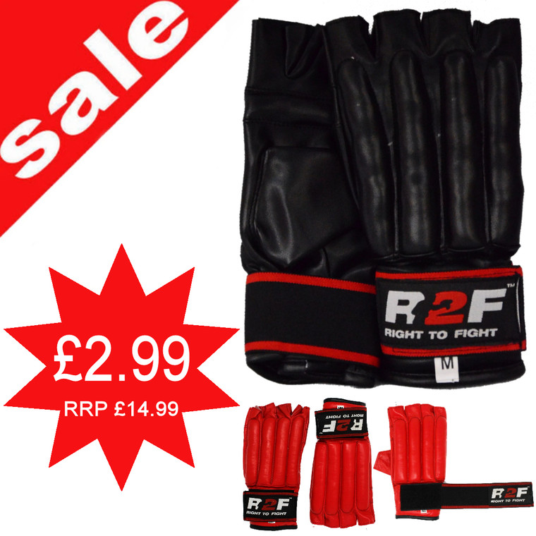 R2F Leather Fingerless Bag Gloves