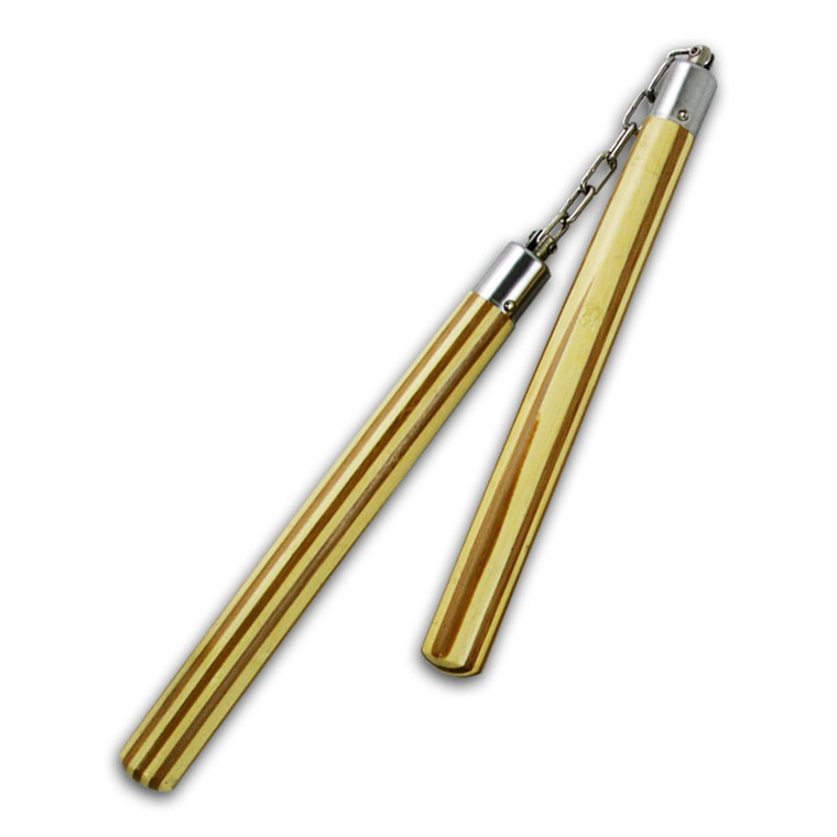 Premium Bamboo Striped Nunchaku