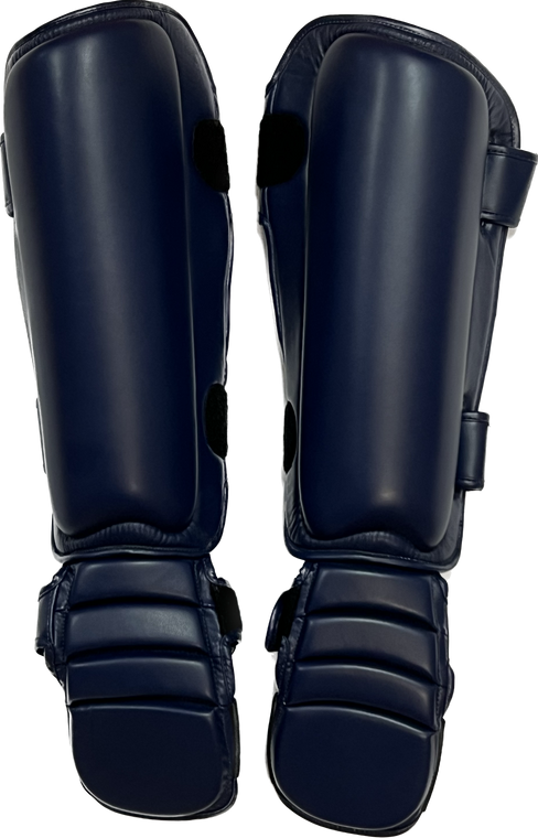 Plain Blue Thai Shin Guards Large