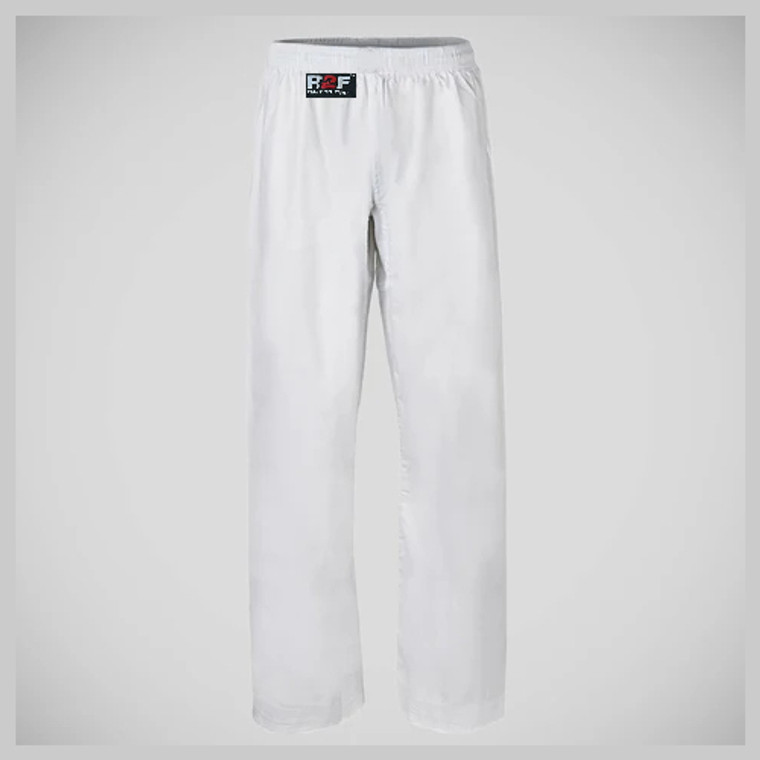 R2F Plain White Karate Trousers Pollycotton Kids