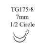 Nonabsorbable Suture with Needle Ethilon Nylon TG175-8 1/2 Circle Spatula Needle Size 8 - 0 Monofilament 1716G Box of 12