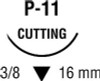 Nonabsorbable Suture with Needle Surgipro II Polypropylene P-11 3/8 Circle Precision Reverse Cutting Needle Size 6 - 0 Monofilament SP-5680G Box of 1