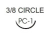 Nonabsorbable Suture with Needle Ethilon Nylon PC-1 3/8 Circle Precision Conventional Cutting Needle Size 6 - 0 Monofilament 1856G Box of 12