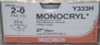Absorbable Suture with Needle Monocryl Poliglecaprone CT-2 1/2 Circle Taper Point Needle Size 2 - 0 Monofilament Y333H Box of 36