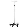 4356-SS Dukal Corporation. IV Stand, 4 Hook, 5 Caster, 23" x 45" x 5.5", Stainless Steel (ea)