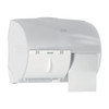 565720 Essity Professional Hygiene North America, LLC. Bath Tissue Roll Dispenser, Twin, for OptiCore®, Universal, White, T11, Plastic, 8.2" x 11" x 7.2" (ea)