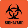 Pre-Printed Label UAL Warning Label Fluorescent Red Paper Biohazard / Symbol Black Biohazard 3 x 3 Inch ULBH050 Pack of 1