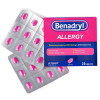 Benadryl Allergy Relief Diphenhydramine HCl 25 mg Strength, Small-size Tabs, 24 Tablets per Box, Case of 24 Boxes