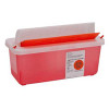 Sharps Container In-Room Translucent Red Base 11 H x 10-3/4 W x 4-3/4 D Inch Horizontal Entry 1.25 Gallon 85131 Case of 20