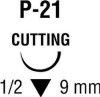 Absorbable Suture with Needle Polysorb Polyester P-21 1/2 Circle Reverse Cutting Needle Size 5 - 0 Braided SL1644G Box of 1
