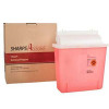 Mailback Sharps Container Sharps Assure Translucent Red Base 12-1/4 L x 4-3/4 W x 10-1/2 H Inch Horizontal Entry 1.35 Gallon SA5QU Pack of 1