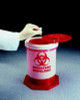 Biohazard Waste Container Thermo Scientific Nalgene White Base 11 H x 8-3/4 Diameter Inch Vertical Entry 1.5 Gallon 6370-0004 Pack of 1