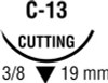 Absorbable Suture with Needle Polysorb Polyester C-13 3/8 Circle Reverse Cutting Needle Size 3 - 0 Braided SL-822G Box of 12